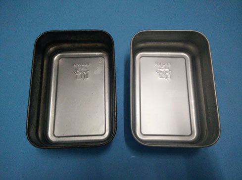 不锈钢饭盒酸洗钝化前后效果